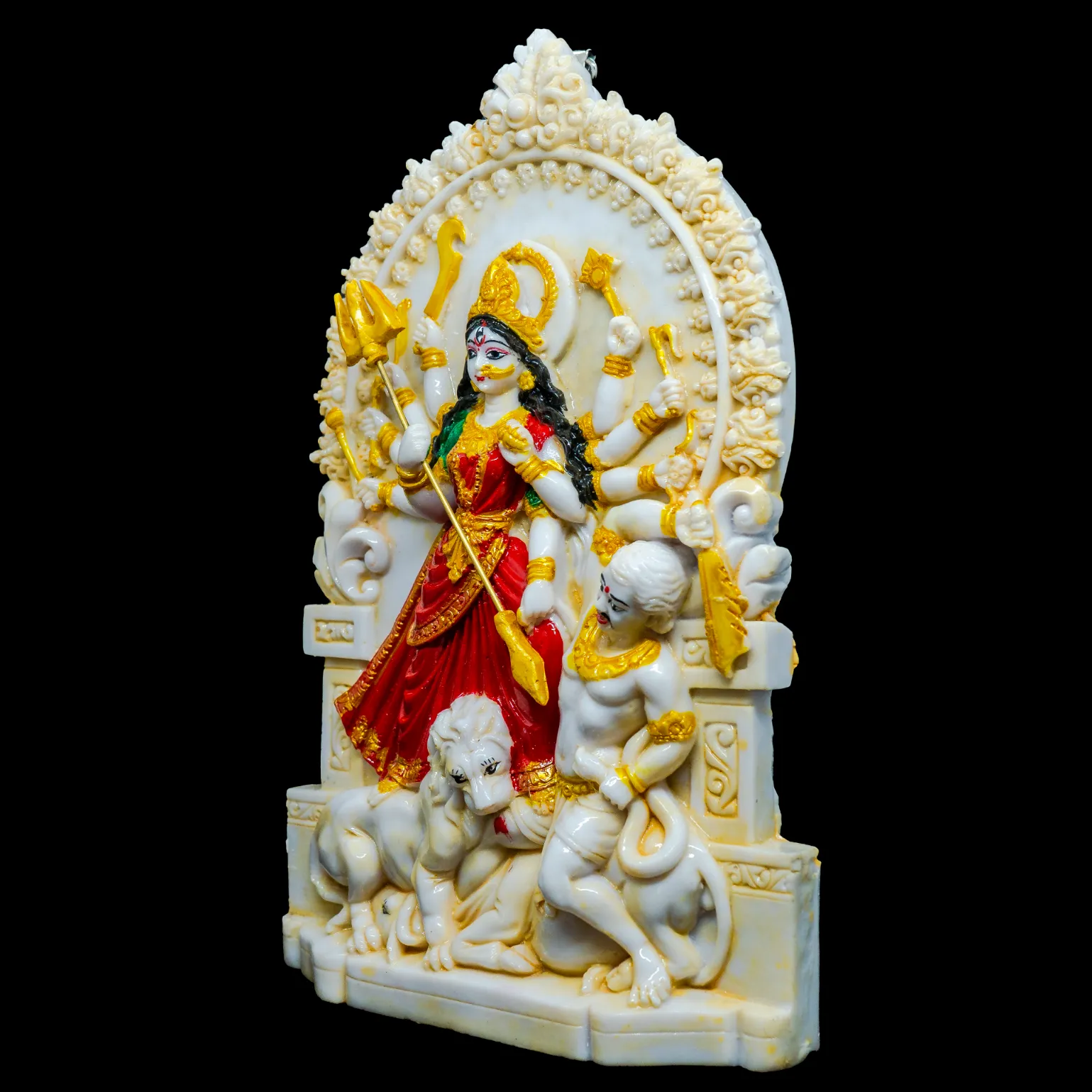 Elegant marble duraga statue